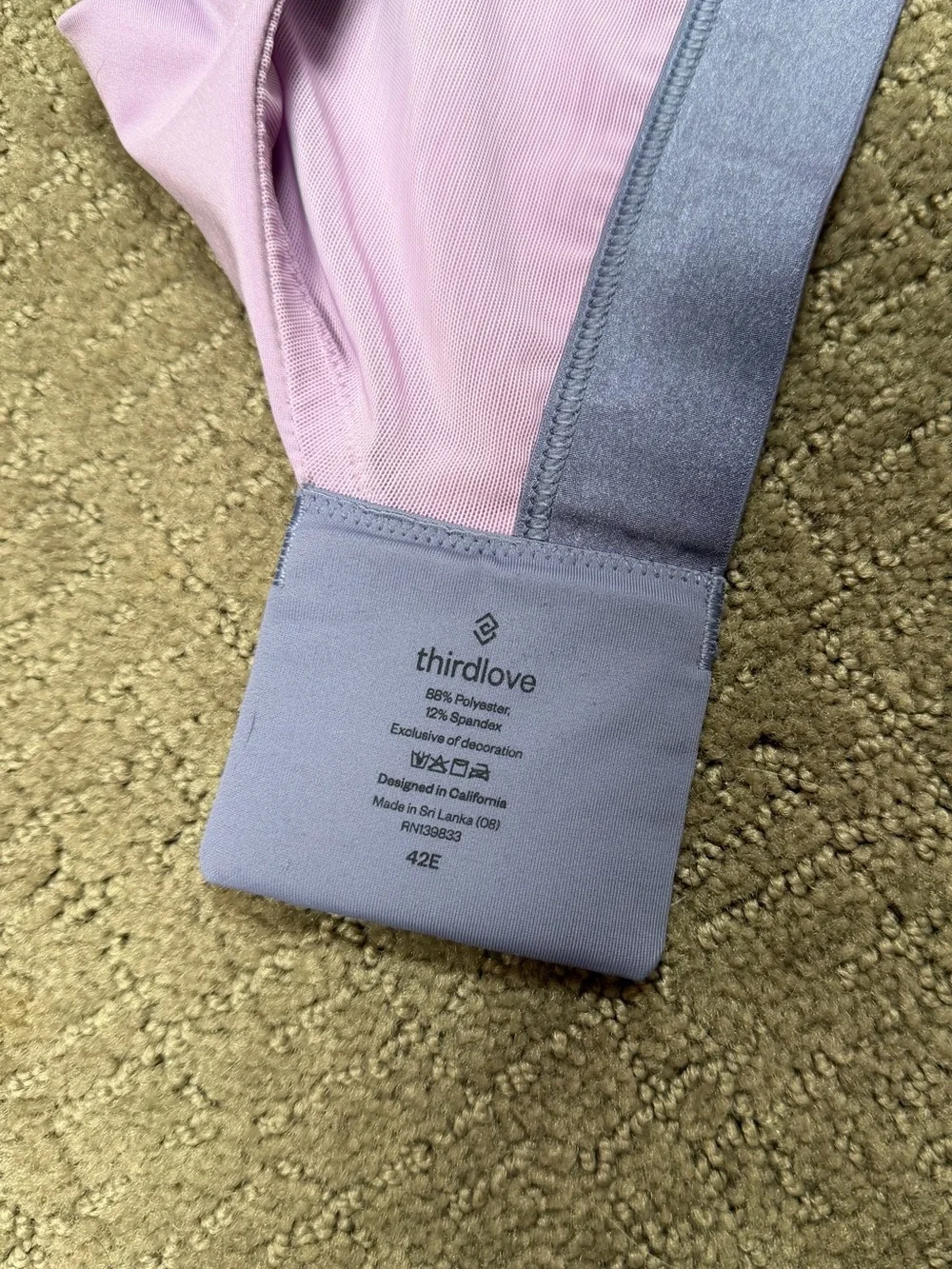 Thirdlove Kinetic Sports Bra Lavender Purple Size 42E